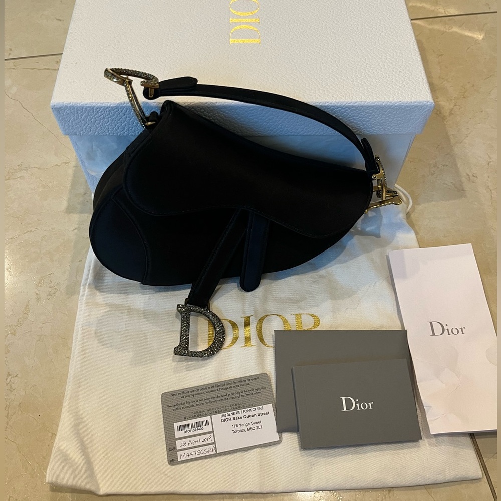 Dior Mini Satin Crystal Saddle bag